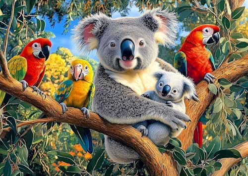 AveJoys Puzzle für Erwachsene 1000 Teile Koala Papagei 70 x 50 cm Puzzles für Erwachsene Pädagogisches Spiel Herausforderung Spielzeug 1000 Teile Puzzles für Erwachsene Kinder von AveJoys