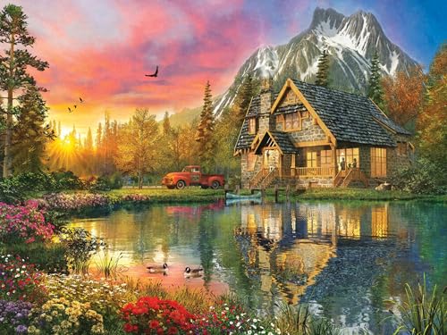 500 Teile Puzzle für Erwachsene Landschaft von Seen und Bergen 52 x 38 cm Puzzles 500 für Erwachsene Lernspiel Herausforderung Spielzeug Puzzle für Erwachsene Kinder 500 Teile von AveJoys