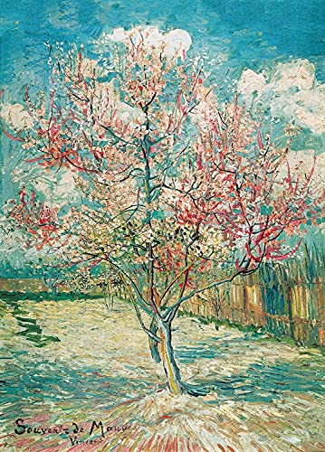 Puzzle 1000 Teile Erwachsene Rosa Pfirsichbaum in Blüte von Vincent Van Gogh 70 x 50 cm Puzzles für Erwachsene Klassische Puzzles 1000 Teile Erwachsene Van Gogh Puzzles Schwer Erwachsene Kinder von AveJoys