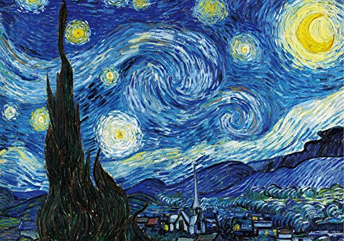 Puzzle 1000 Teile Erwachsene Sternennacht von Vincent Van Gogh 70 x 50 cm Puzzles für Erwachsene Klassische Puzzles 1000 Teile Erwachsene Van Gogh Puzzles Schwer Erwachsene Kinder 1000 Teile von AveJoys