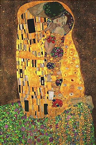 Puzzle für Erwachsene 1000 Teile Der Kuss von Gustav Klimt 27,56 x 19,69 Zoll Puzzle für Erwachsene Lernspiel Herausforderung Spielzeug 1000 Teile Puzzles für Erwachsene Kinder von AveJoys