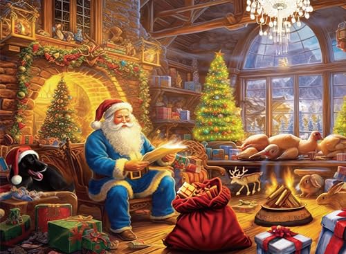 Weihnachts-Puzzle für Erwachsene 500 Teile Weihnachtsmann 52 x 38 cm Weihnachts-Puzzles für Erwachsene 500 Teile Weihnachts-Puzzles für Erwachsene von AveJoys