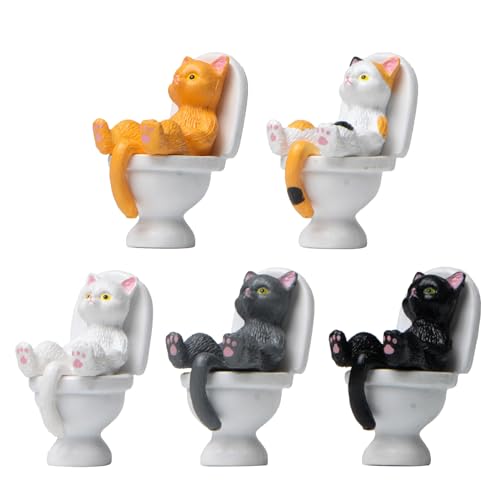 5 x Actionfigur auf Toilette, Heimdekoration, Puppenhaus, Landschaft, Desktop-Puppenhaus von Avejjbaey