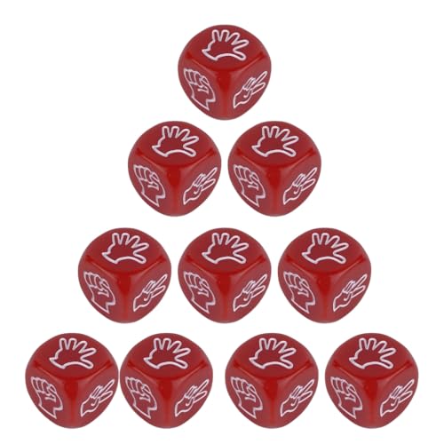 Avejjbaey 10pcs Finger Rateing Game Dices 20mm Rock Paper Scissor Game Dices 6 Seitig Acryl Dices Partyspiel Für Erwachsene Kinder von Avejjbaey