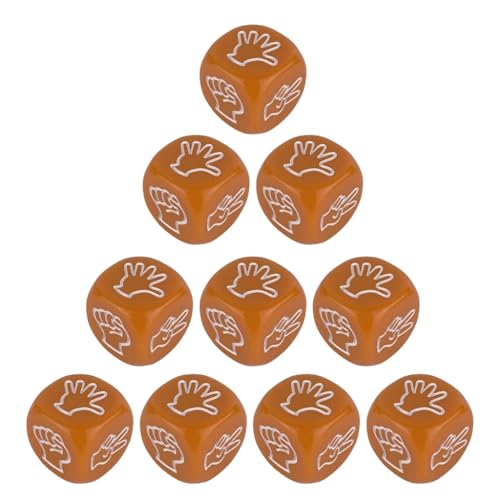 Avejjbaey 10pcs Finger Rateing Game Dices 20mm Rock Paper Scissor Game Dices 6 Seitig Acryl Dices Partyspiel Für Erwachsene Kinder von Avejjbaey