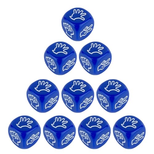 Avejjbaey 10pcs Finger Rateing Game Dices 20mm Rock Paper Scissor Game Dices 6 Seitig Acryl Dices Partyspiel Für Erwachsene Kinder von Avejjbaey