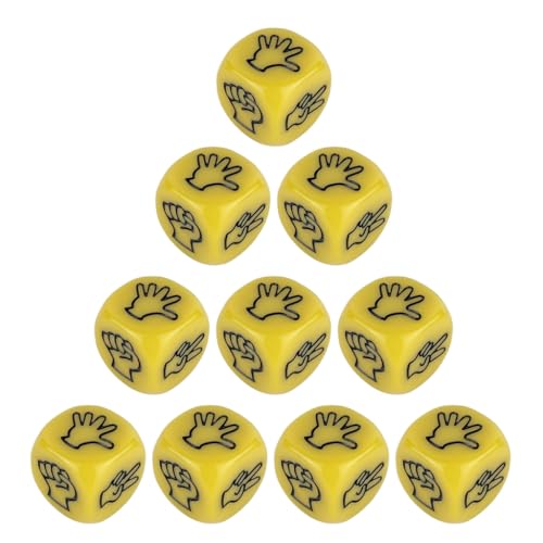 Avejjbaey 10pcs Finger Rateing Game Dices 20mm Rock Paper Scissor Game Dices 6 Seitig Acryl Dices Partyspiel Für Erwachsene Kinder von Avejjbaey