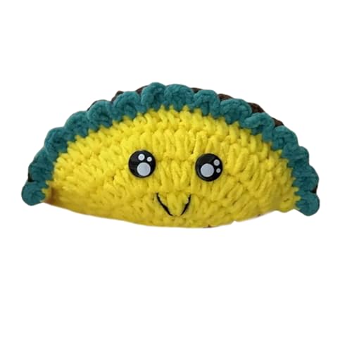 Avejjbaey Emotionale unterstützende Häkel-Tacos-Spielzeug, Cartoon-Plüsch-Strickfigur, Puppen mit positivem Wort zur Ermutigung von Avejjbaey