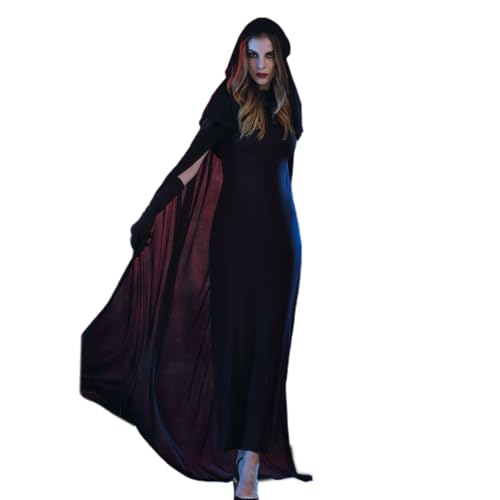 Avejjbaey Frauen Halloween Braut Schwarzes Hexenkleid Cosplay Kostüm Outfit von Avejjbaey