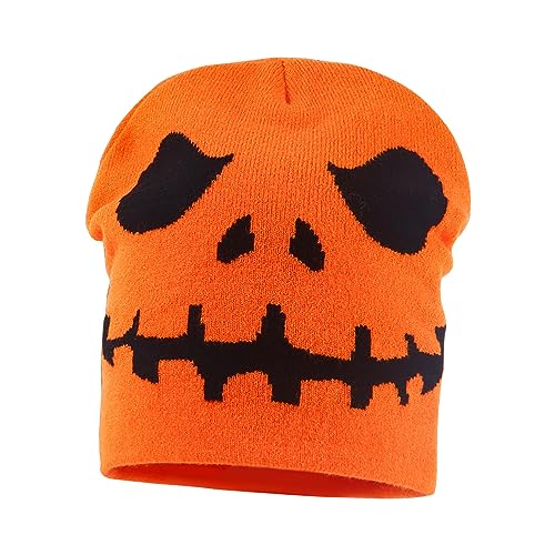 Avejjbaey Neuartige Häkelmütze Erwachsene Festival Strick Eimermütze Weicher Pullover Totenkopf Mütze Unisex Halloween Mütze von Avejjbaey