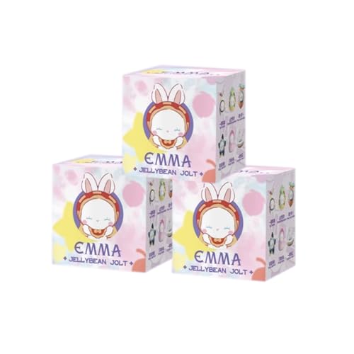 Emma Jellybean Jolt Serie Blind Box Action Figuren Mystery Box Nette zufällige Spielzeuge Geburtstagsgeschenk Weihnachten Sammelspielzeug für Desktop Ornamente,3 PCS von Aven Rabbit