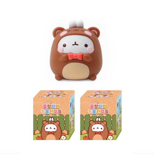 MOLANG and Animal Friends Serie Blind Box Action Figuren Mystery Box Nette zufällige Spielzeuge Geburtstagsgeschenk Weihnachten Sammelspielzeug für Desktop Ornamente（2 Pack） von Aven Rabbit