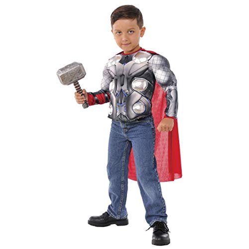 Rubies Avengers 34104 Thor-Kostüm für Kinder, muskulöser Brust, Hammer, 5-7 Jahre von AVENGERS