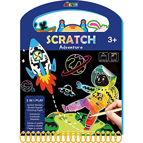 Avenir 6301603 Kratzbilder 3-in-1 Malblock, Bastelset, Scratch Book Adventure von Avenir