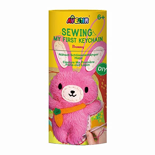 Avenir 6301638 DIY Nähset, Sewing Schlüsselanhänger Hase, Bastelset für Kinder, Kreativset, ab 6 Jahren von Avenir