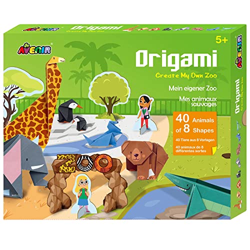 Avenir 6301785 Origami Zoo, Bastelset für Kinder ab 5 Jahren, Papierfalten, Tiere von Avenir