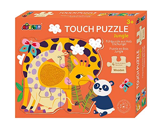 Avenir 6305058 Animal Fühlpuzzle Dschungel, Puzzle für Kinder ab 3 Jahren, 4x4 Teile von Avenir