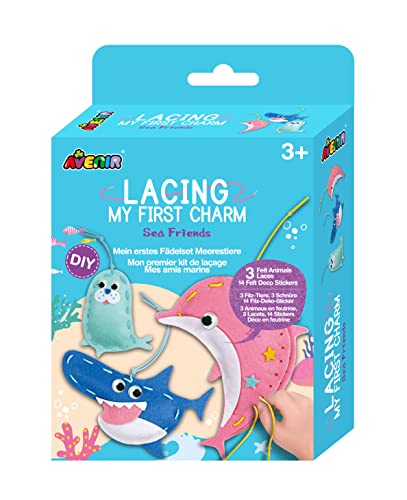 Avenir My First Lacing Sea Friends 6301799, Nähset Meerestiere, Bastelset für Kinder ab 3 Jahren, Kreativ-Kit, Anfänger, Nähen Lernen, Mehrfarbig von Avenir