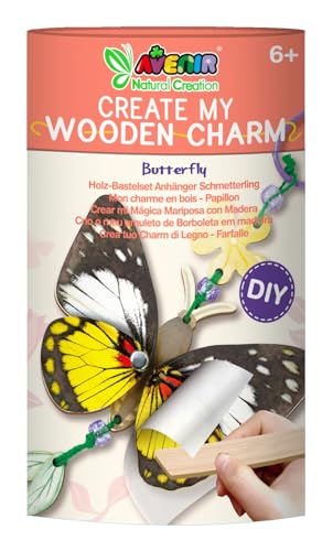 Avenir Natural Creation DIY Holz Schmetterling Charm Kit, 22 cm dekorative Tasche Zubehör, ab 6 Jahren von Avenir