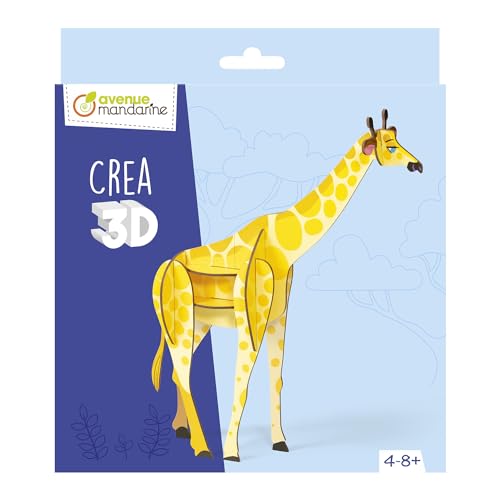 Avenue Mandarine PU036C - Ein Dekor Giraffe 3D - Volumenbau, Kind ab 4 Jahren, 11 Teile zum Zusammenbauen von Avenue Mandarine