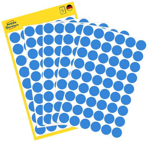 Avery-Zweckform 3142 Markierungspunkte Etiketten Ø 12mm Blau 270 St. Permanent haftend Papier von Avery-Zweckform