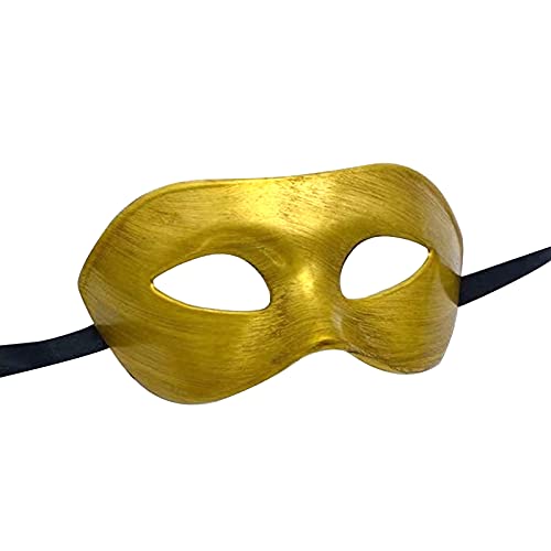 Awevudst Halbgesichtsmaske im Gentleman-Stil, einfarbig, Halloween, Cosplay, Kostüm-Requisite für Herren (Retro-Gold, 8 x 18 cm) von Awevudst