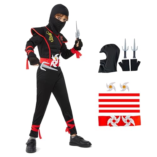 Awonlate Anime Cosplay Kostüm, Anime Kostüm Kinder, Anime Cosplay Zubehör Set, Herren Anime Outfit Halloween Karneval Party Kostüm Kind (L) von Awonlate