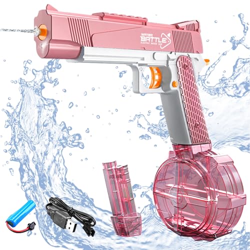 Wasserpistole Elektrisch für Erwachsene Kinder, Automatische Wasserpistole mit 434 Cc+58 Cc Wassertanks, Leistungsstarke Wasserpistole Elektrisch für Draussen Pool Strand Party von Awroutdoor