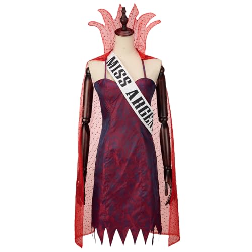 AwwwCos Film Miss Argentinien Cosplay Kostüm Umhang Kleid Halloween Karneval Party für Frauen Outfit von AwwwCos