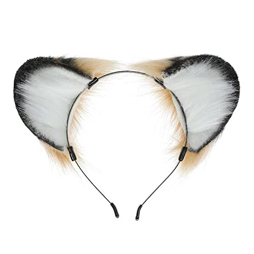 Niedliches Tigerohr-Stirnband, Haarreifen, Nachtparty, Haarband, Tierdruck, Stirnbänder, Clip, modisch, Damen, Haarreif, niedliches Stirnband, Tiere, Plüsch, pelzige Ohren für Mädchen von Awydky