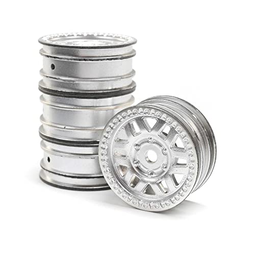 Axial AXI40005 1.0 KMC Machete Wheels, Satin (4): SCX24, Grey/Silver von Axial