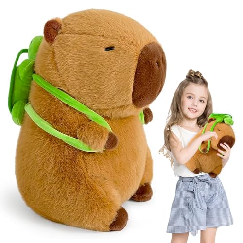 Axingqiwu Capybara Kuscheltier, 23cm Wasserschwein Plüschtier mit Schildkrötenrucksack, Capibara Plushie Puppen Spielzeug Geschenk für Kinder Axingqiwu Capybara Kuscheltier, 23cm Wasserschwein Plüschtier mit Schildkrötenrucksack, Capibara Plushie Puppen Spielzeug Geschenk für Kinder von Axingqiwu