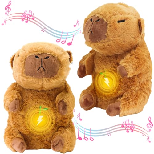 Axingqiwu Capybara Plush Kuscheltier mit Herzschlag Atmender Capybara Schlummer für Kinder Breathing Capybara Plüschtier Schlaf Schnuller Spielzeug von Axingqiwu