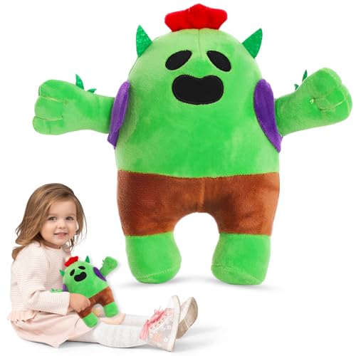 Axingqiwu Kaktus Plüschtier, Kaktus Plüsch Grün 25 cm, Puppe Kuscheltiere, Brawl Merchandise Spielzeugpuppe für Kinder und Erwachsene von Axingqiwu