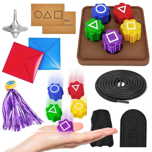 Axinyijia 15 Stück Gonggi Korean Game Set Traditionelles Koreanisches Jack Stones Gong Gi Game Würfel Ddakji für Kinder Erwachsene von Axinyijia