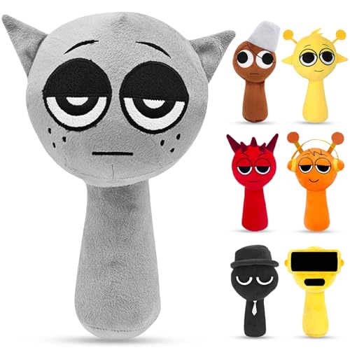 Axinyijia S-prunki Plush Figuren Doll, S-prunki Plüschtier Geschenke für Fans, S-prunki Cute Plushies Spielzeug S-prunki Kuscheltier (grau) von Axinyijia