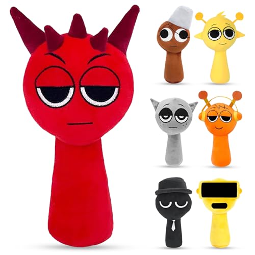 Axinyijia S-prunki Plush Figuren Doll, S-prunki Plüschtier Geschenke für Fans, S-prunki Cute Plushies Spielzeug S-prunki Kuscheltier (Rot) von Axinyijia