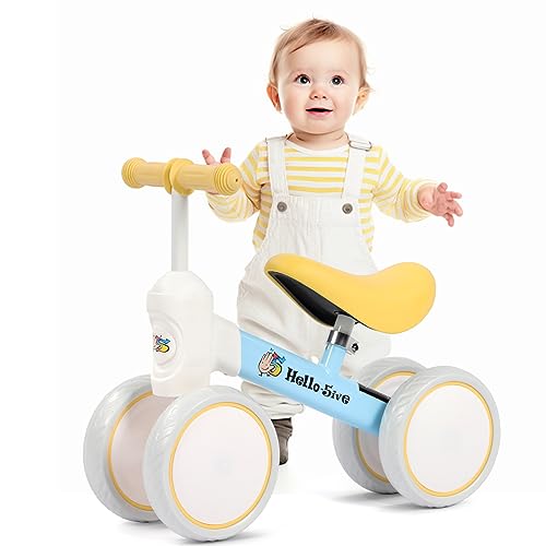 Kinder Laufrad ab 1 Jahr Lauflernrad Spielzeug für 10-36 Monate Baby, Erst Rutschrad Fahrrad Baby Lauflernrad mit 4 Räder für Jungen Mädchen, Kleinkinder Erste Geburtstag Geschenk (Blau) von AxisFurn
