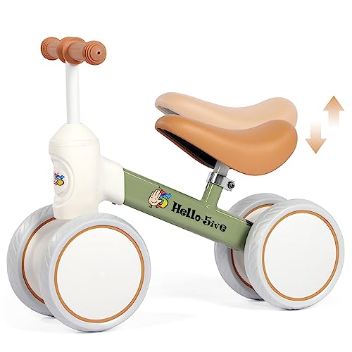 Kinder Laufrad ab 1 Jahr Lauflernrad Spielzeug für 10-36 Monate Baby, Erst Rutschrad Fahrrad Baby Lauflernrad mit 4 Räder für Jungen Mädchen, Kleinkinder Erste Geburtstag Geschenk (Grün) von AxisFurn