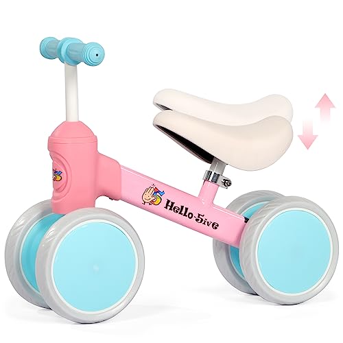 Kinder Laufrad ab 1 Jahr Lauflernrad Spielzeug für 10-36 Monate Baby, Erst Rutschrad Fahrrad Baby Lauflernrad mit 4 Räder für Jungen Mädchen, Kleinkinder Erste Geburtstag Geschenk (Rosa) von AxisFurn