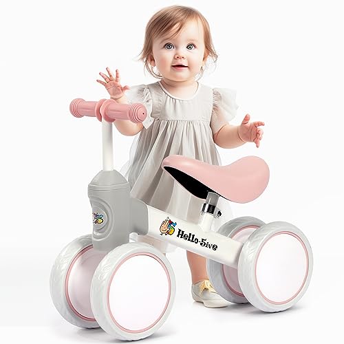 Kinder Laufrad ab 1 Jahr Lauflernrad Spielzeug für 10-36 Monate Baby, Erst Rutschrad Fahrrad Baby Lauflernrad mit 4 Räder für Jungen Mädchen, Kleinkinder Erste Geburtstag Geschenk (Weiß) von AxisFurn