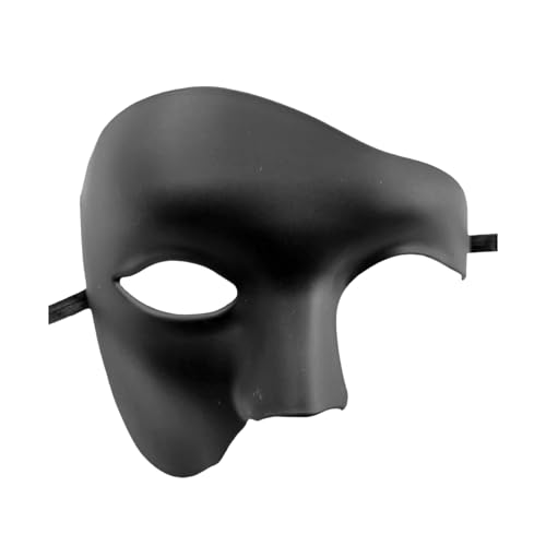 Axvxby Herrenmaske,Einäugige Halbgesichts-Phantommaske,Halbe Gesichtsmaske Phantom Opera Männer Maskerade Party Nachtclub Maske Theaterstil von Axvxby