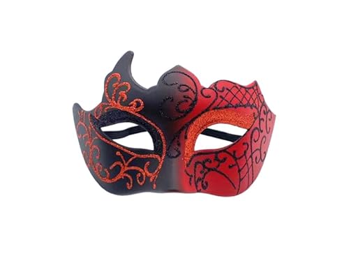 Axvxby Venezianische Masken, Karneval Maskerade Maske Cosplay Karneval Party Kostüm Karneval Maske (schwarz rot) von Axvxby