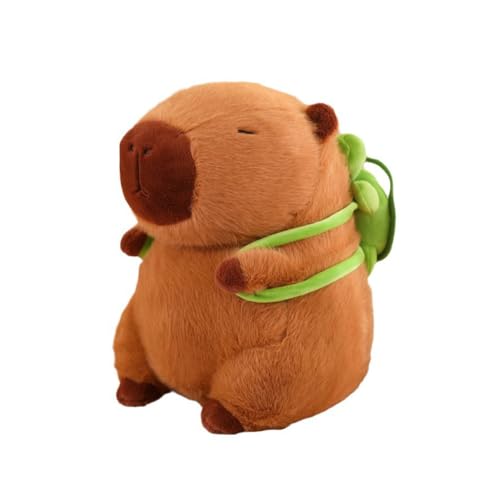 Capybara Plüschtier, 23cm, Capybara Kuscheltier mit Schildkrötenrucksack Capibara Plüsch und Wildtiere Plüschtier, Geschenk weiches Plüschtier, Geschenk Nagetier, gefüllte Puppe für Kinder Freunde von Ayixiwarz