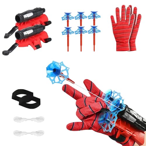 Ayizhiniu 2pcs Launcher Handschuh, Spiderman Handschuhe, Spiderman Netzwerfer, Spiderman Web Shooter, Geeignet für Rollenspiel Handschuhe Requisiten für Kinder von Ayizhiniu