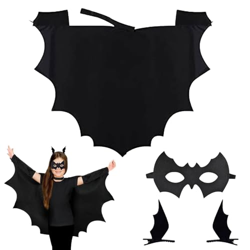 Ayizhiniu Halloween Fledermaus Kostüm für Kinder, Kostüm Fledermaus Fledermaus maske Fledermausflügel Haarspangen teiliges Set für Halloween Cosplay Party für Kinder (C) von Ayizhiniu