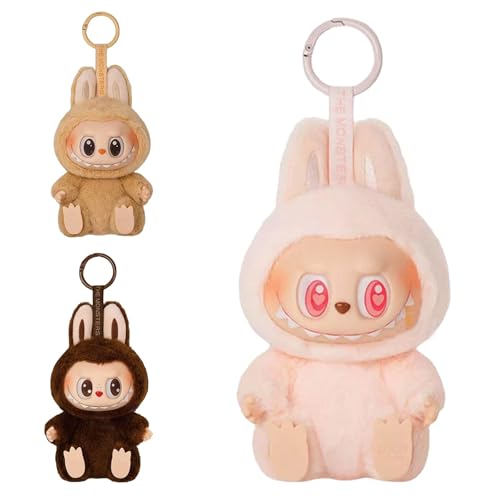 Ayizhiniu Labubu Monster Keychain, Labubu Schlüsselanhänger, Labubu Puppe Anhänger, Labubu Plüschtiere Keychain, Gilt für Dekorationen für Freunde und Familie von Ayizhiniu