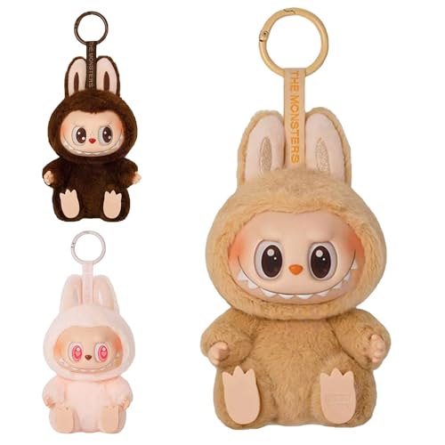 Ayizhiniu Labubu Monster Keychain, Labubu Schlüsselanhänger, Labubu Puppe Anhänger, Labubu Plüschtiere Keychain, Gilt für Dekorationen für Freunde und Familie von Ayizhiniu