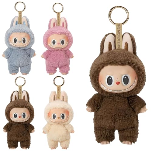 Ayizhiniu Labubu Monster Plush Keychain, Labubu Schlüsselanhänger, Labubu Puppe Anhänger, Zeichentrickfiguren aus Anime Labubu Plüschtier, Gilt für Kind Tasche Dekorationen Anhänger von Ayizhiniu