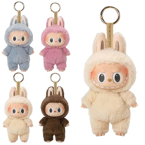 Ayizhiniu Labubu Monster Plush Keychain, Labubu Schlüsselanhänger, Labubu Puppe Anhänger, Zeichentrickfiguren aus Anime Labubu Plüschtier, Gilt für Kind Tasche Dekorationen Anhänger von Ayizhiniu